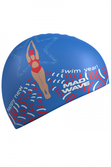Силиконовая шапочка Mad Wave Happy New Year M0554 29 0 03W