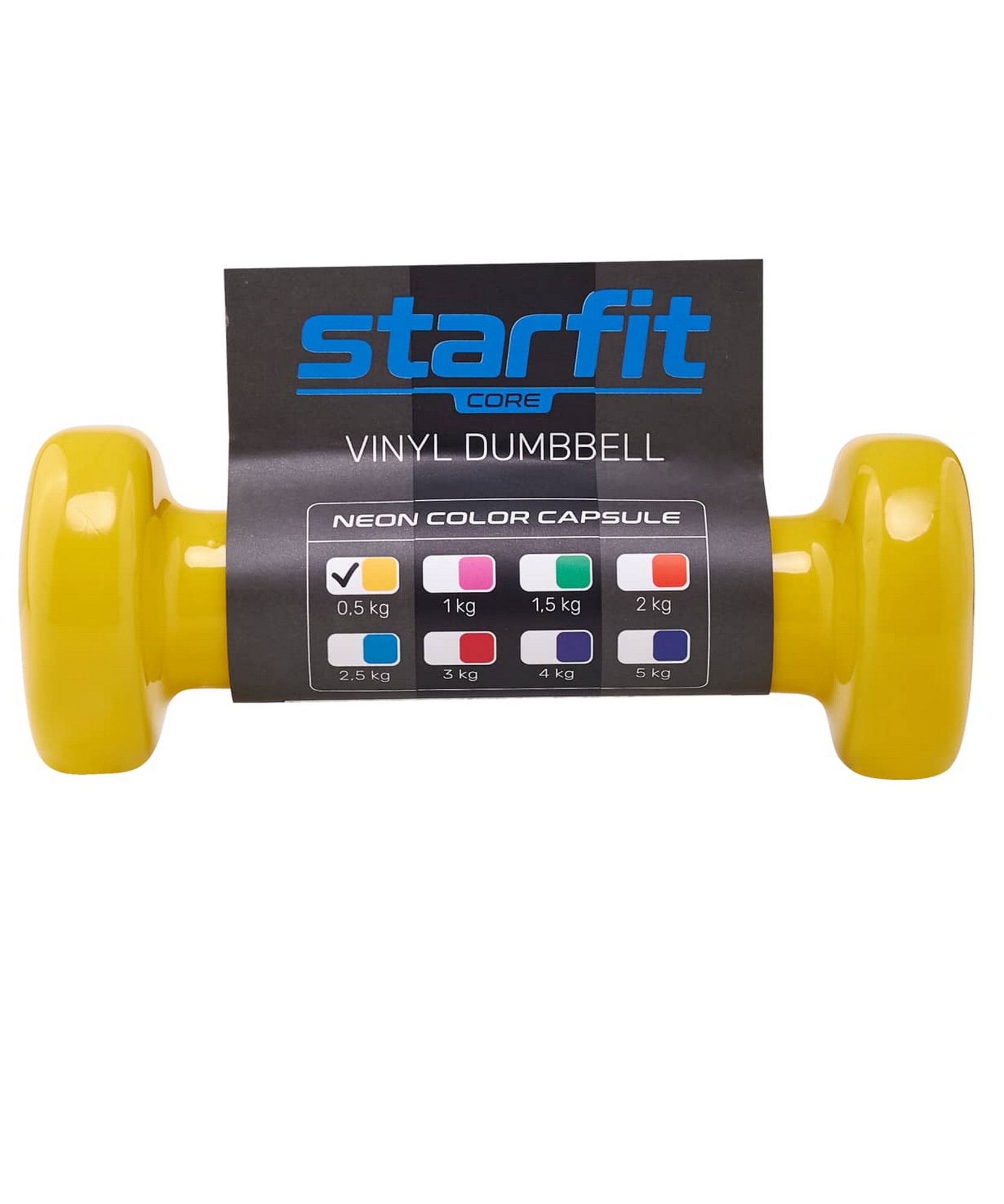 Гантель виниловая 0,5 кг Star Fit DB-101 желтый