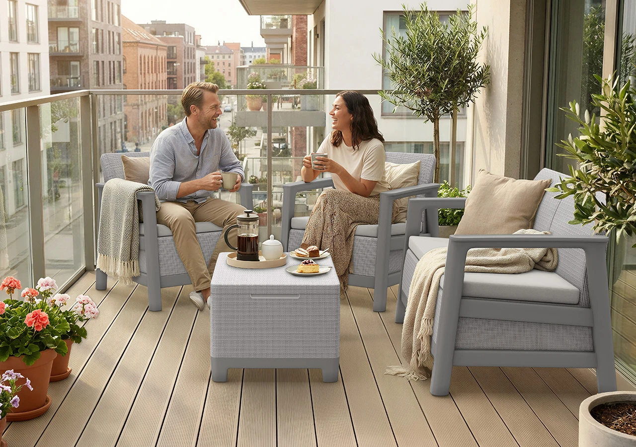 Комплект мебели Сканди (Scandi Linea 2 Seater Set) пепельно-серый