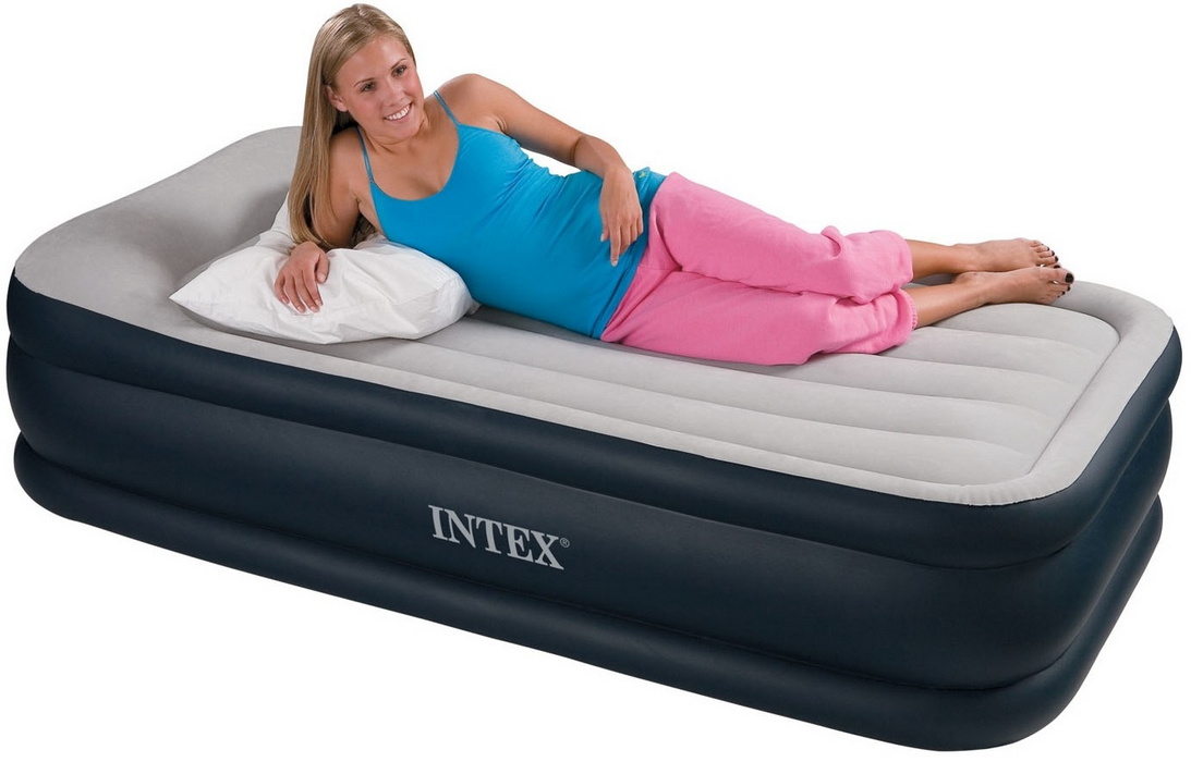 Надувная кровать Intex Deluxe Pillow Rest Raised Bed 99х191х42см, встр. насос 220V 64132
