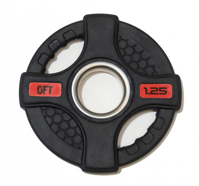Диск олимпийский обрезиненный Original Fit.Tools с двумя хватами 1,25 кг FT-2HGP-1,25 черный