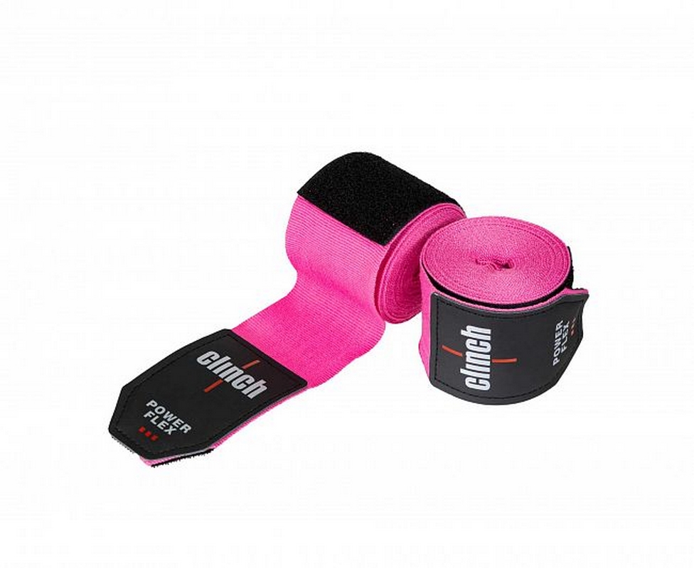 Бинты боксерские 350см Clinch Boxing Hand Wrap Power Flex C239 розовый длина 3,5 м