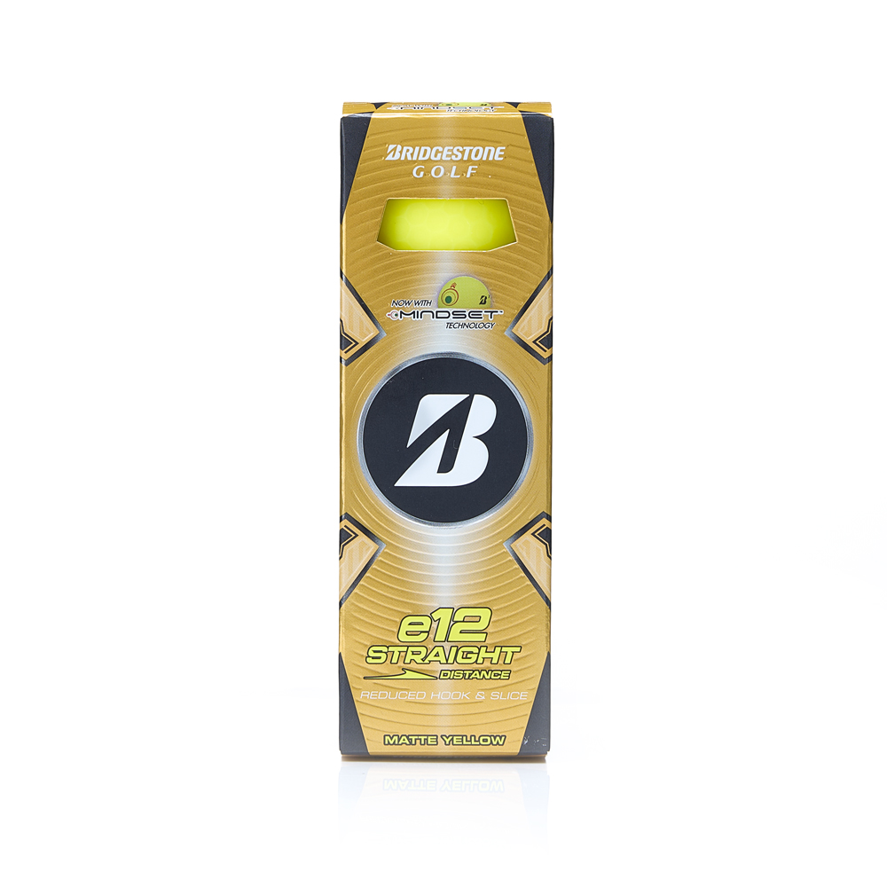 Мяч для гольфа, 3 шт\уп Bridgestone e12 Straight Matte Yellow BGB5CYX желтый