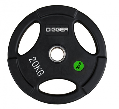 Диск олимпийский обрезиненный 3-х хватовый 20кг Hasttings Digger HD51C1C-20