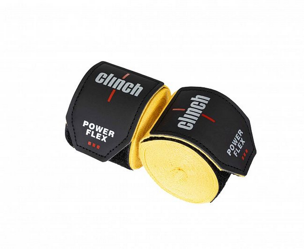 Бинты боксерские 350см Clinch Boxing Hand Wrap Power Flex C239 желтый длина 3.5 м