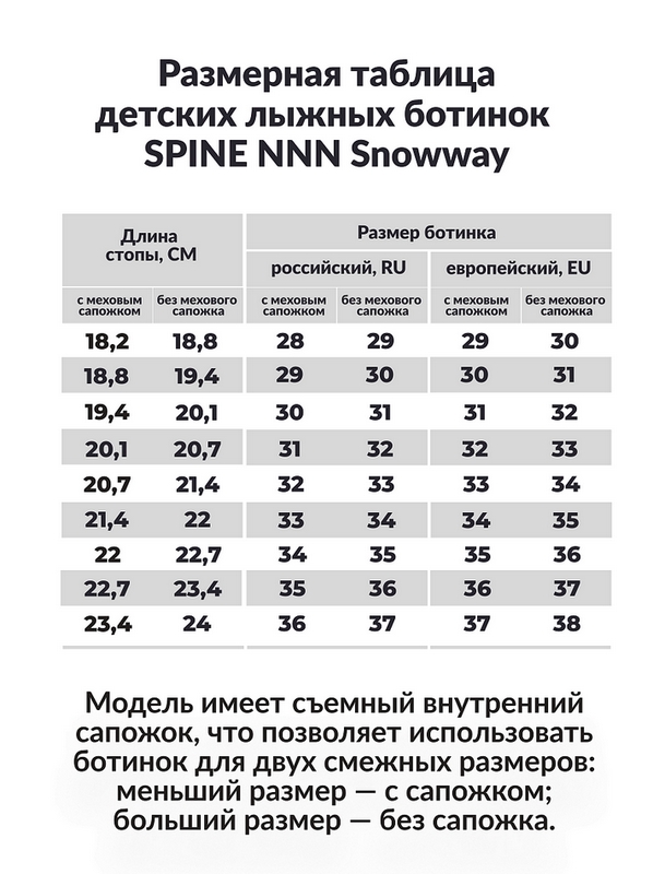 Ботинки лыжные NNN Spine Snowway 165/2-9
