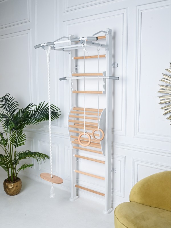 Детский спортивный комплекс Perfetto Sport "Scala in legno 1" bianco-naturale PS-115