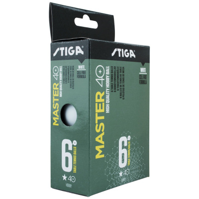 Мяч для настольного тенниса Stiga Master ABS 1*, 6 шт 1111-2410-06белый