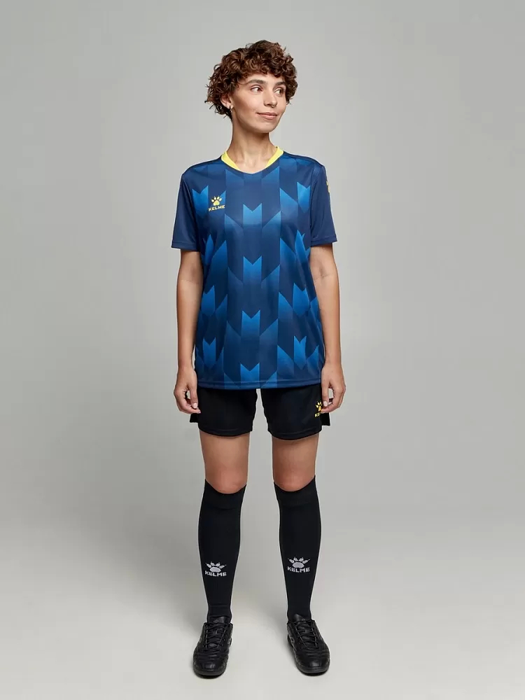 Футбольная форма Kelme Short-Sleeved Football Suit 8251ZB1003-416 Dark Blue\Black