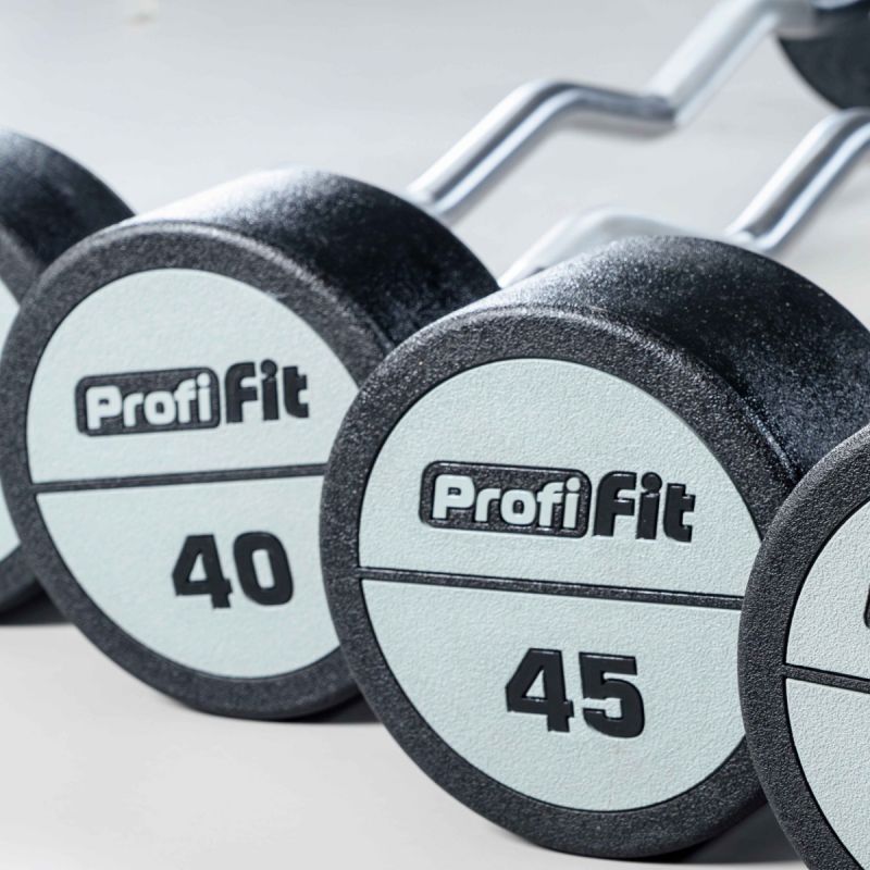 Набор изогнутых полиуретановых штанг LEVEL 35-55кг (шаг 5 кг, 5 шт) Profi-Fit