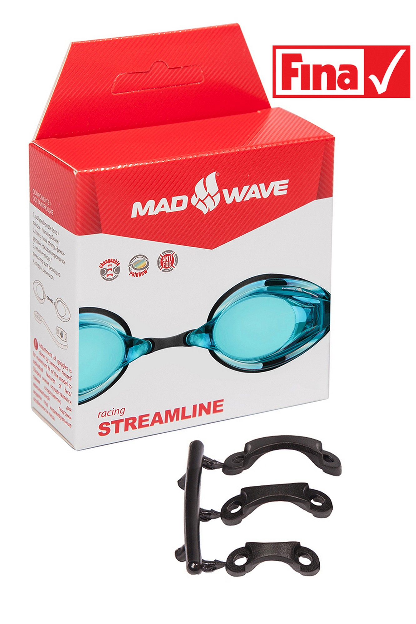 Стартовые очки Mad Wave Streamline M0457 01 0 08W голубой