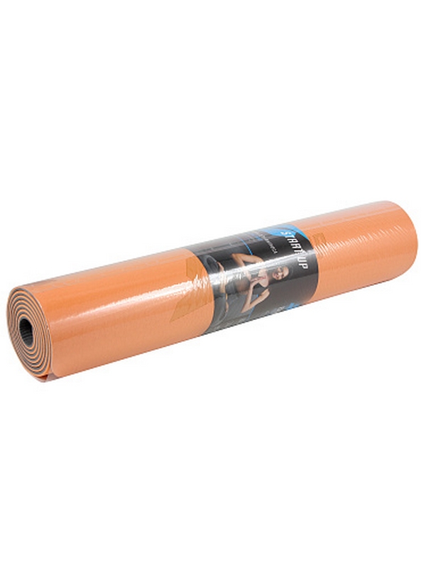 Коврик для фитнеса и йоги, TPE, 183х61х0,6см Start Up ZH-01 Peach\Gray