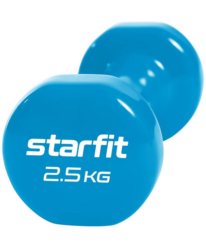 Гантель виниловая Core 2,5 кг Star fit DB-101 синий