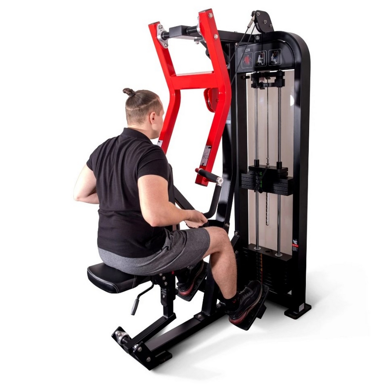 Горизонтальная тяга Protrain CP108, черно-красный | Premium Fitness
