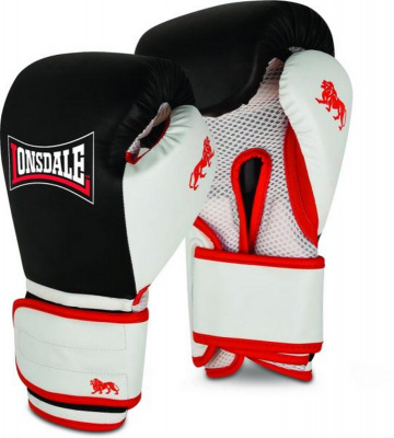 Перчатки тренировочные12oz Lonsdale Haydock 160063 12 BK/WH черный\белый