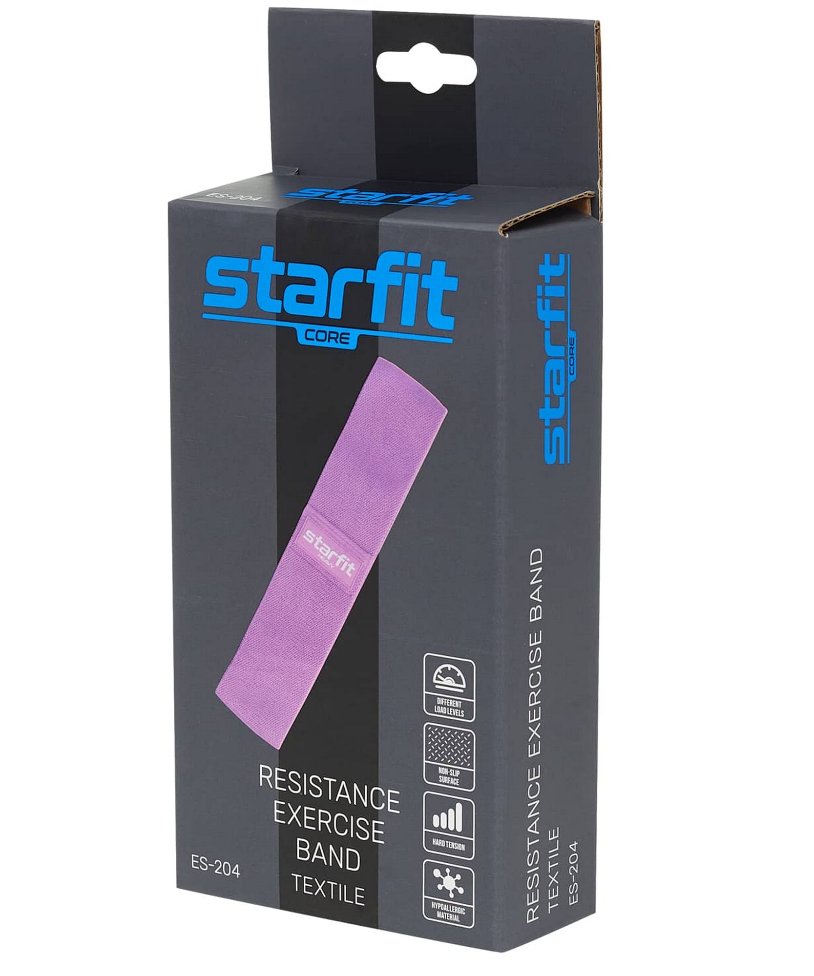 Мини-эспандер Star Fit высокая нагрузка, текстиль ES-204 фиолетовый пастель