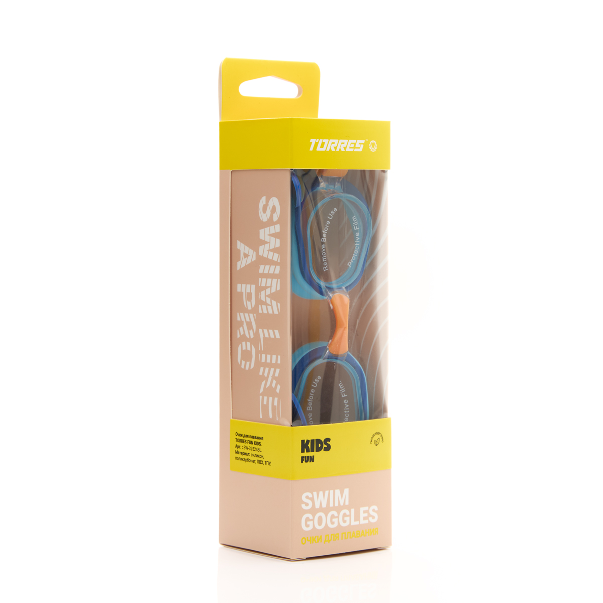 Очки для плавания детские (2-5 лет) Torres Fun Kids SW-32524BL цвет очков\линз Синий\Прозрачный