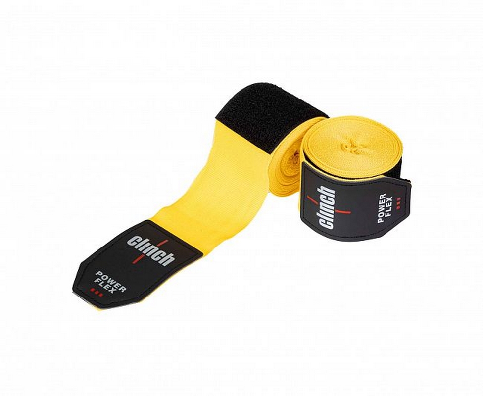 Бинты боксерские 350см Clinch Boxing Hand Wrap Power Flex C239 желтый длина 3.5 м