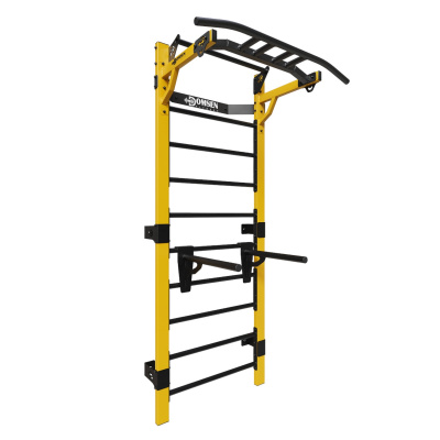 Профессиональная шведская стенка с брусьями и турником Domsen Fitness Ds46Y Yellow