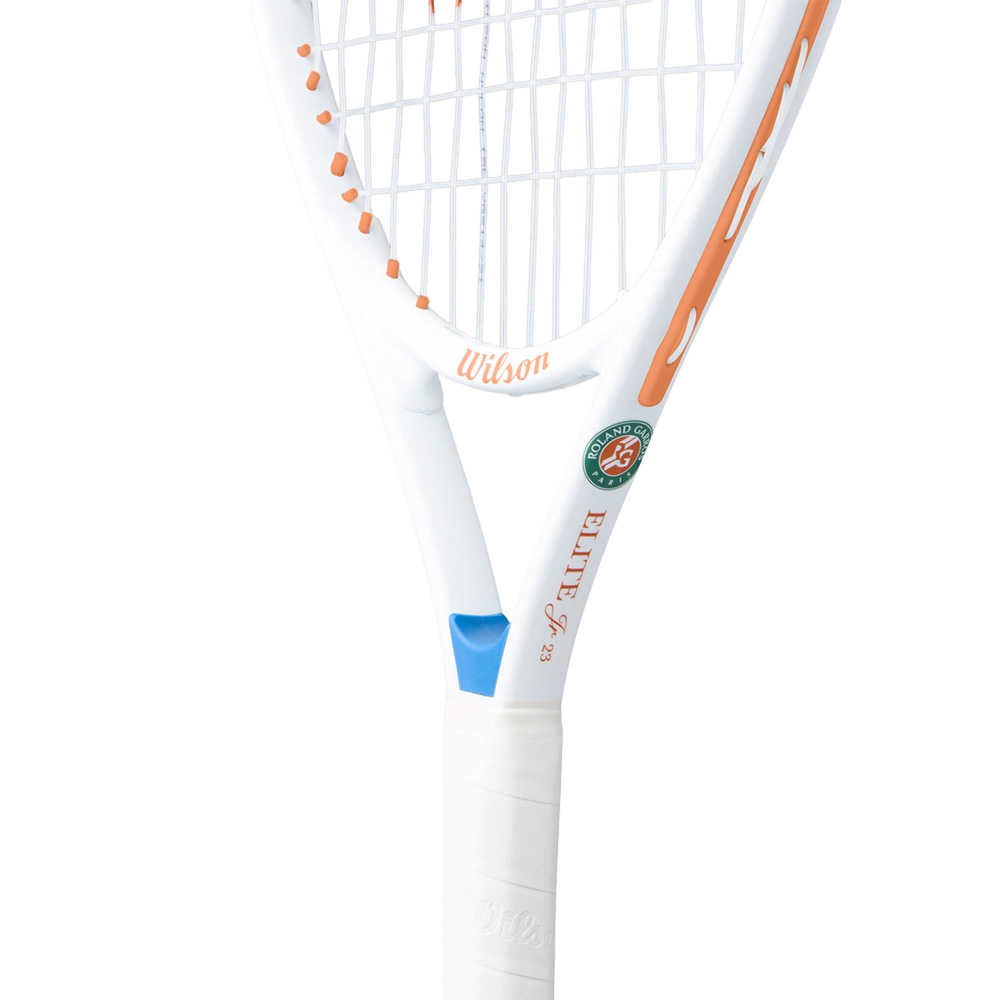 Ракетка для большого тенниса для детей 8-10 лет, алюминий, со струнами Wilson Roland Garros Elite 25 WR193410H оранжево-белый