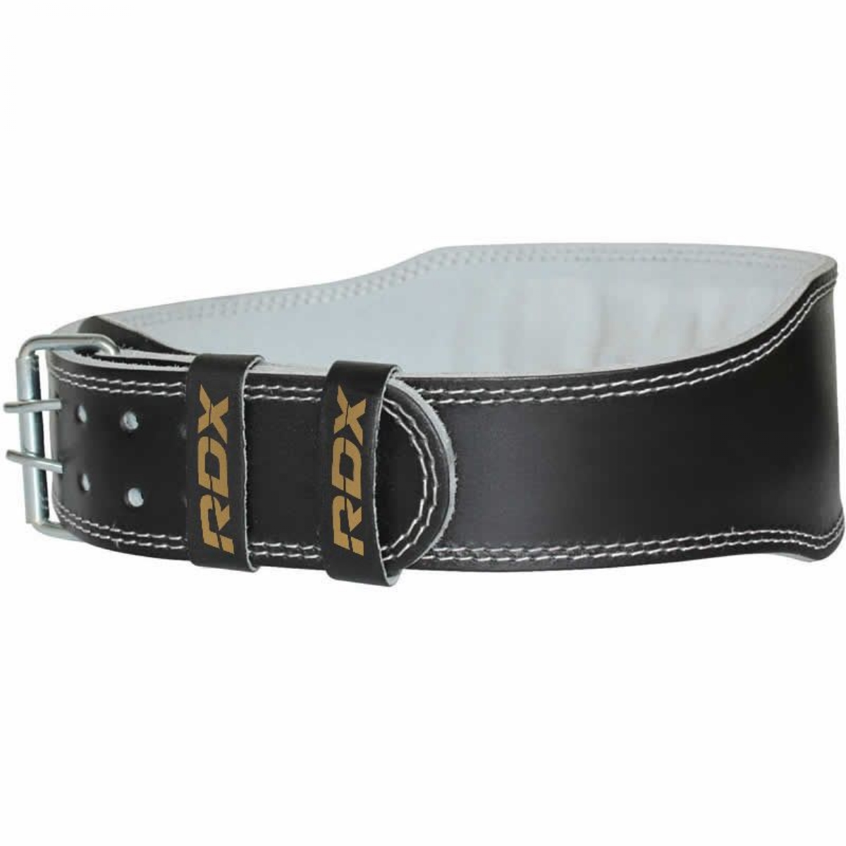 Пояс RDX 4" Leather WBS-4RB черный\золотой