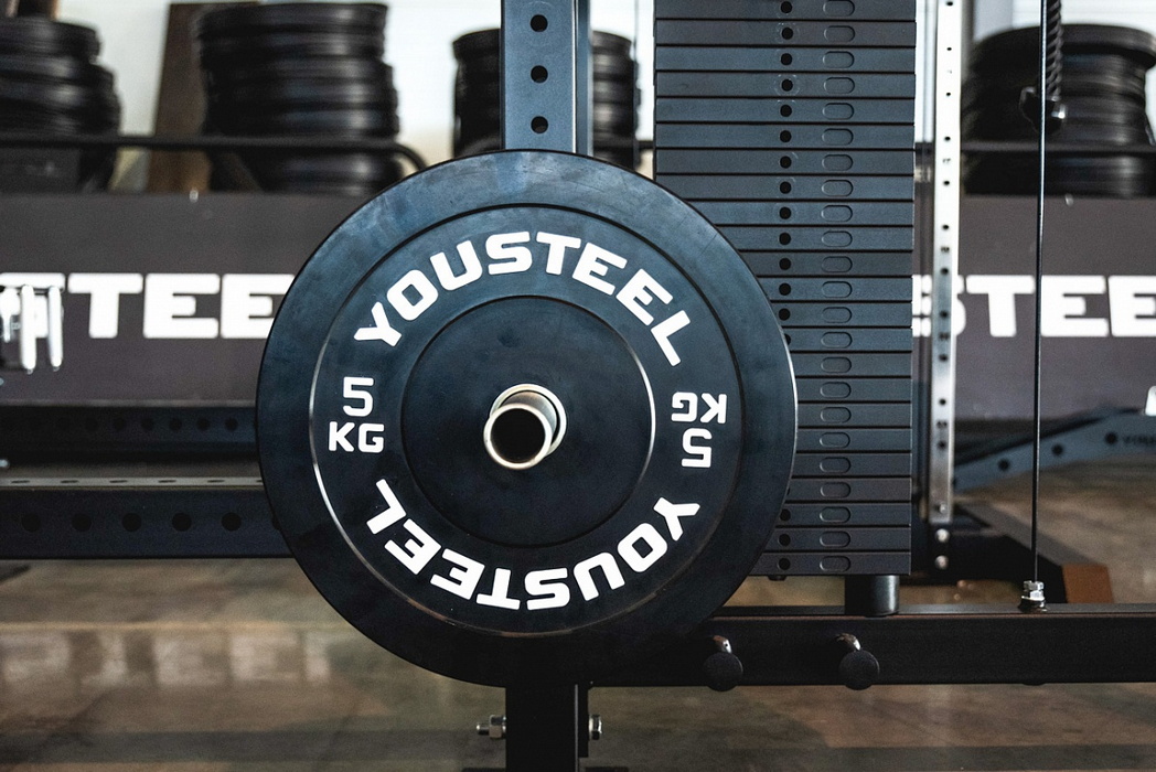 Диск каучуковый для штанги YouSteel тренировочный черный 20кг