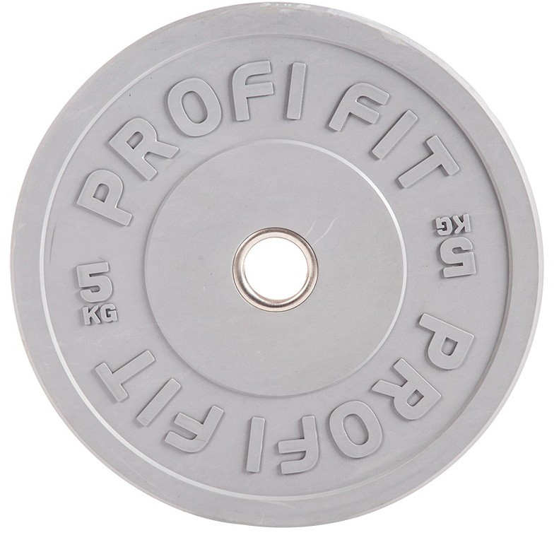 Диск для штанги каучуковый, цветной, d51 5кг Profi-Fit