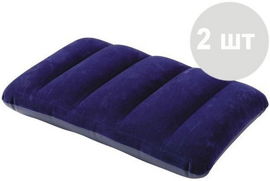 Надувной матрас Intex Classic Downy Airbed Fiber-Tech, 152х203х25см с подушками и насосом 64765