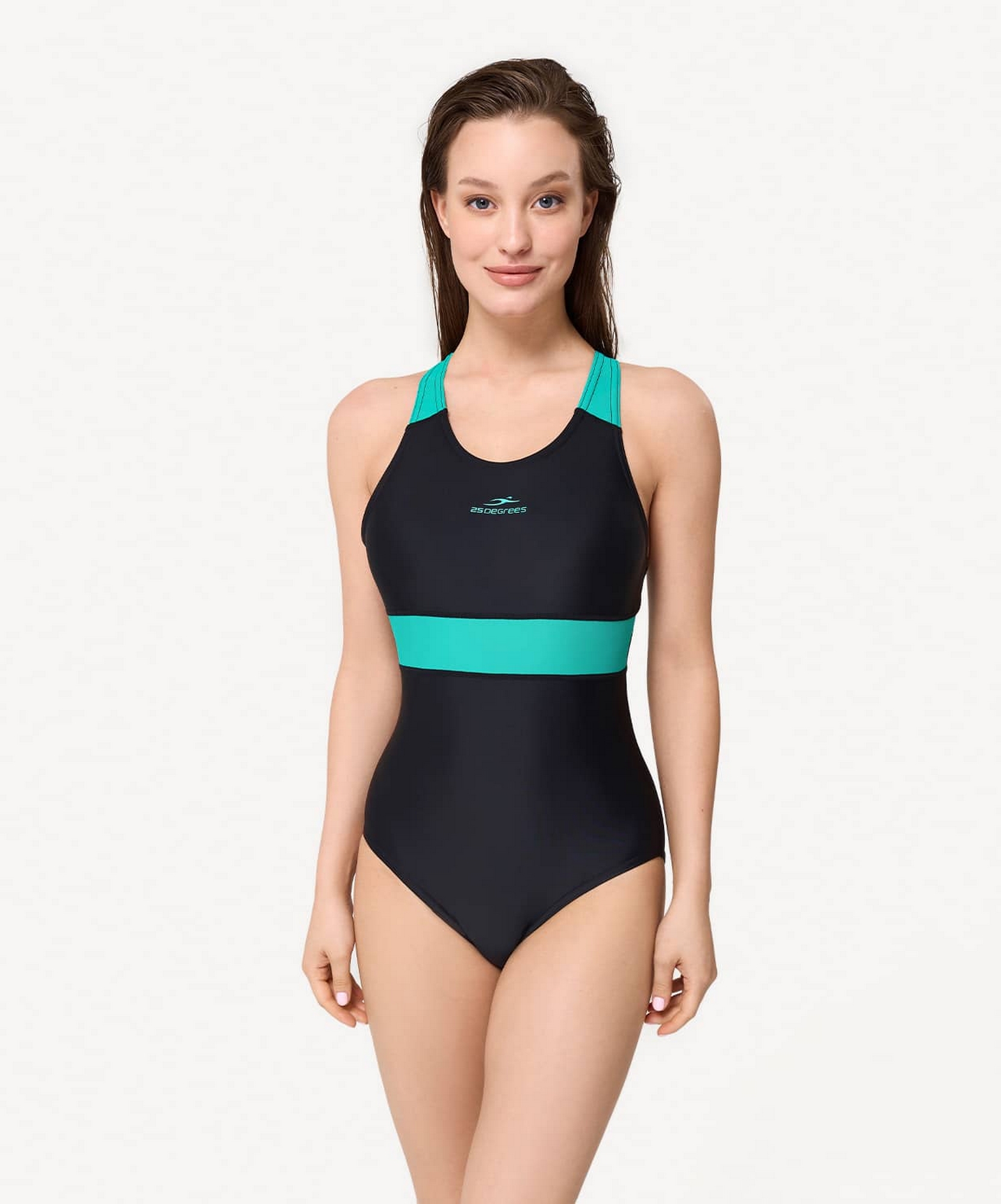Купальник для плавания 25Degrees Triumph, полиамид Black\Green