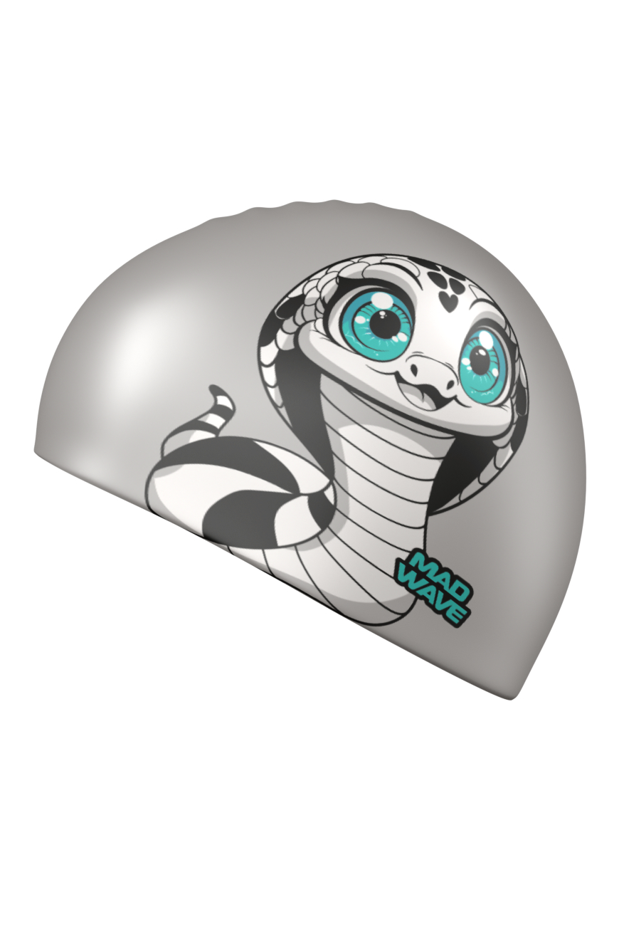 Юниорская силиконовая шапочка Mad Wave Snake M0575 14 0 00W серебро