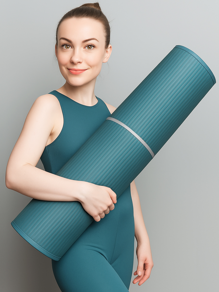 Коврик для йоги и фитнеса 183x66x1см, NBR PROIRON К18610НТЗ темно-зеленый