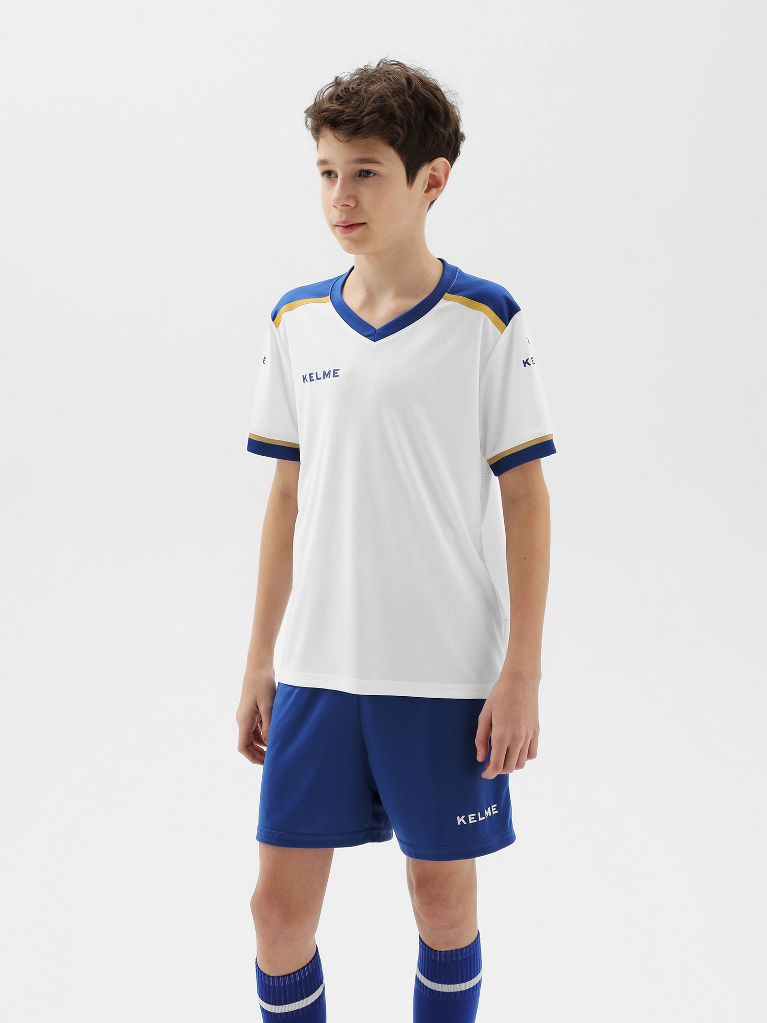 Детская футбольная форма Kelme Football Suit 8351ZB3158-104 White\Blue