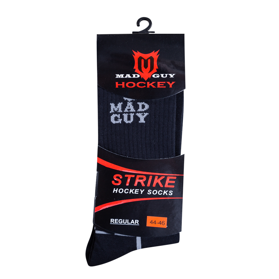 Носки хоккейные Mad Guy Strike Regular черный\серый