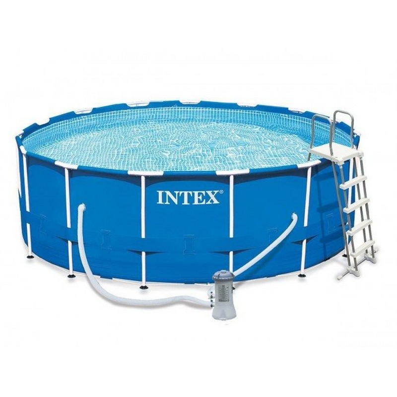 Каркасный бассейн круглый 457х122см+насос-фильтр Intex Metal Frame 28242