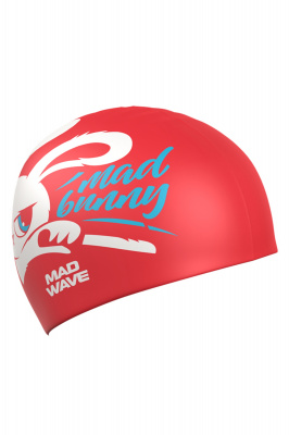Юниорская силиконовая шапочка Mad Wave Bunny M0574 15 0 00W Красный