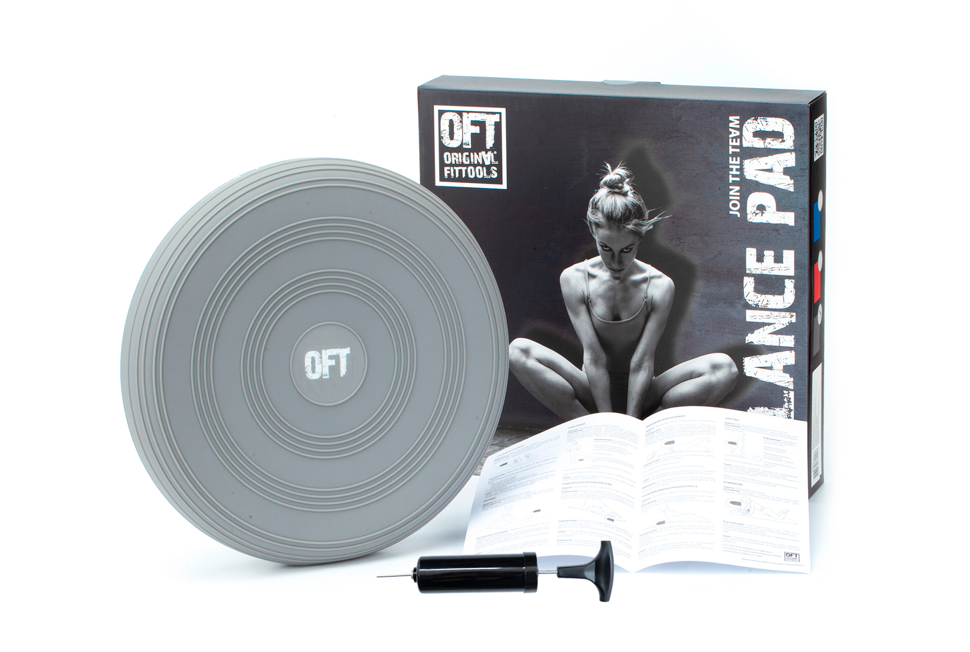 Балансировочная подушка в комплекте с насосом Original Fit.Tools FT-BPD02-GRAY