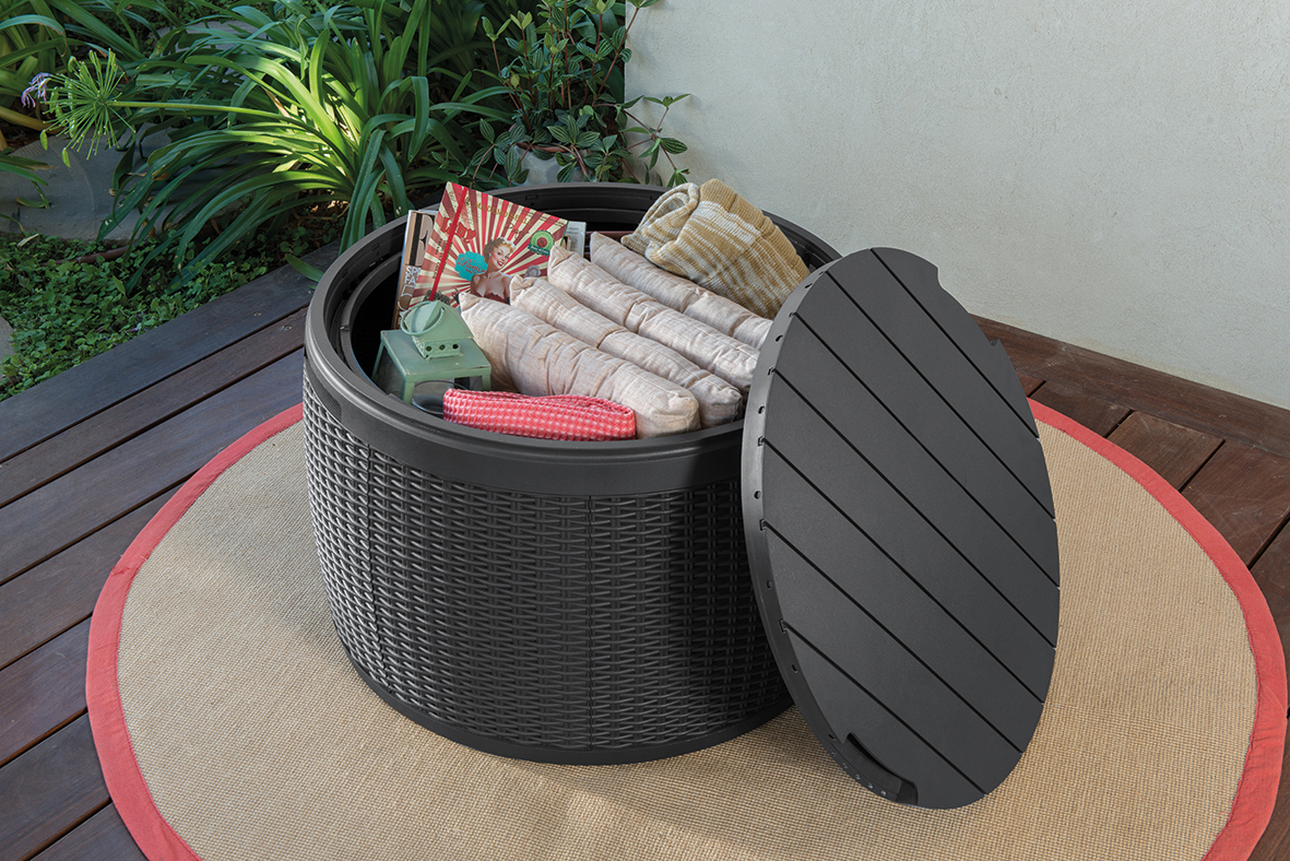 Стол-сундук Раттан 140л., графит Circa rattan storage box