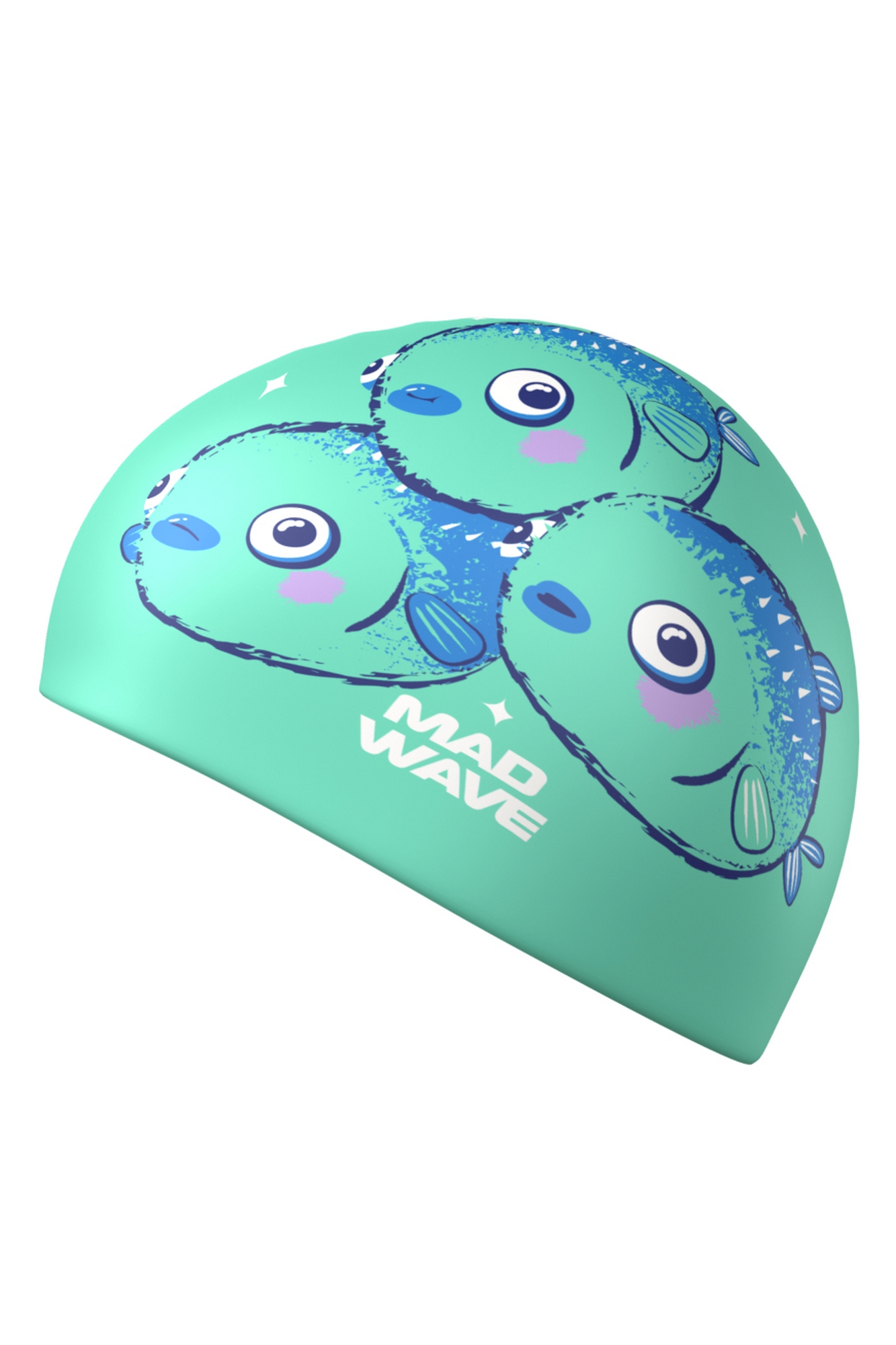 Юниорская силиконовая шапочка Mad Wave Fugu fish M0574 23 0 00W Голубой