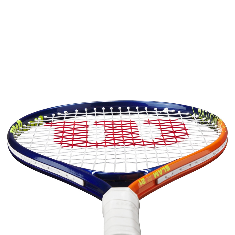 Ракетка для большого тенниса детская 5-6лет, алюминий, со струнами Wilson Slam Jr 21 WR172010U т.сине-оранжевый