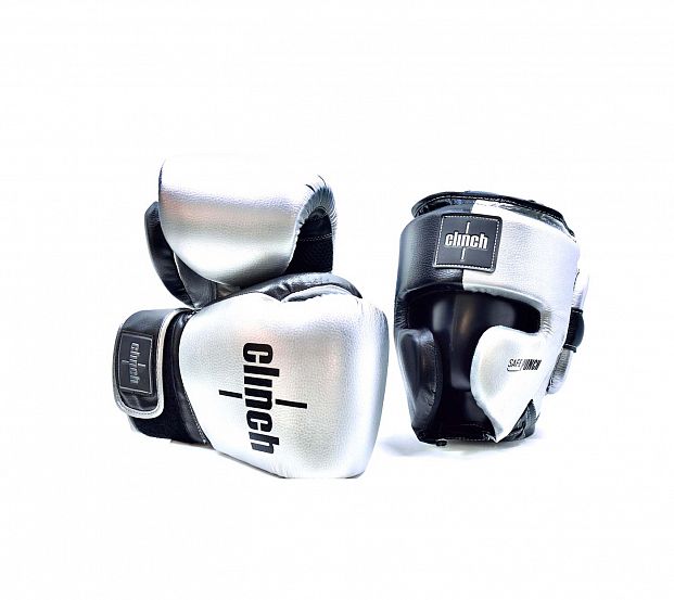 Шлем боксерский Clinch Punch 2.0 C145 черно-серебристый