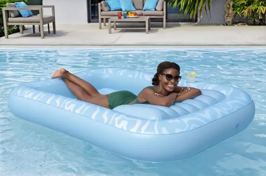 Надувно шезлонг 214х155см, до 100 кг Bestway Sun-Kissed Tanning Lounge, с подушкой, подстаканник 43838