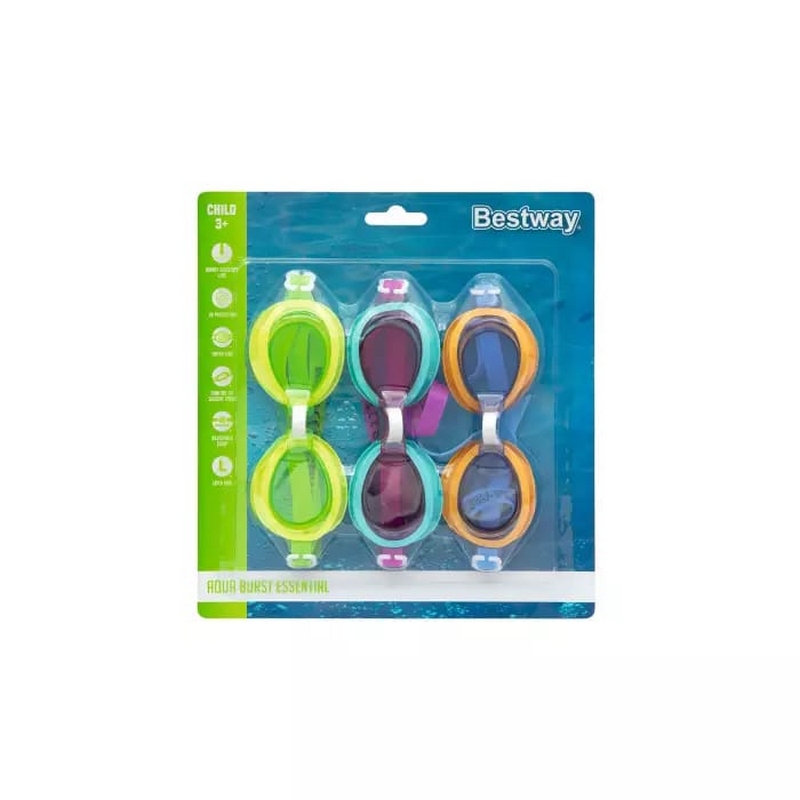 Очки для плавания от 3 лет Bestway Lil' Lightning Swimmer 21074 3 цвета в наборе