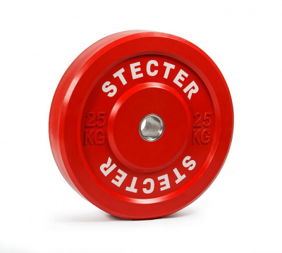 Каучуковый тренировочный диск 25 кг (красный) Stecter