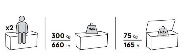 Сундук Кортина (Cortina box 380L) графит