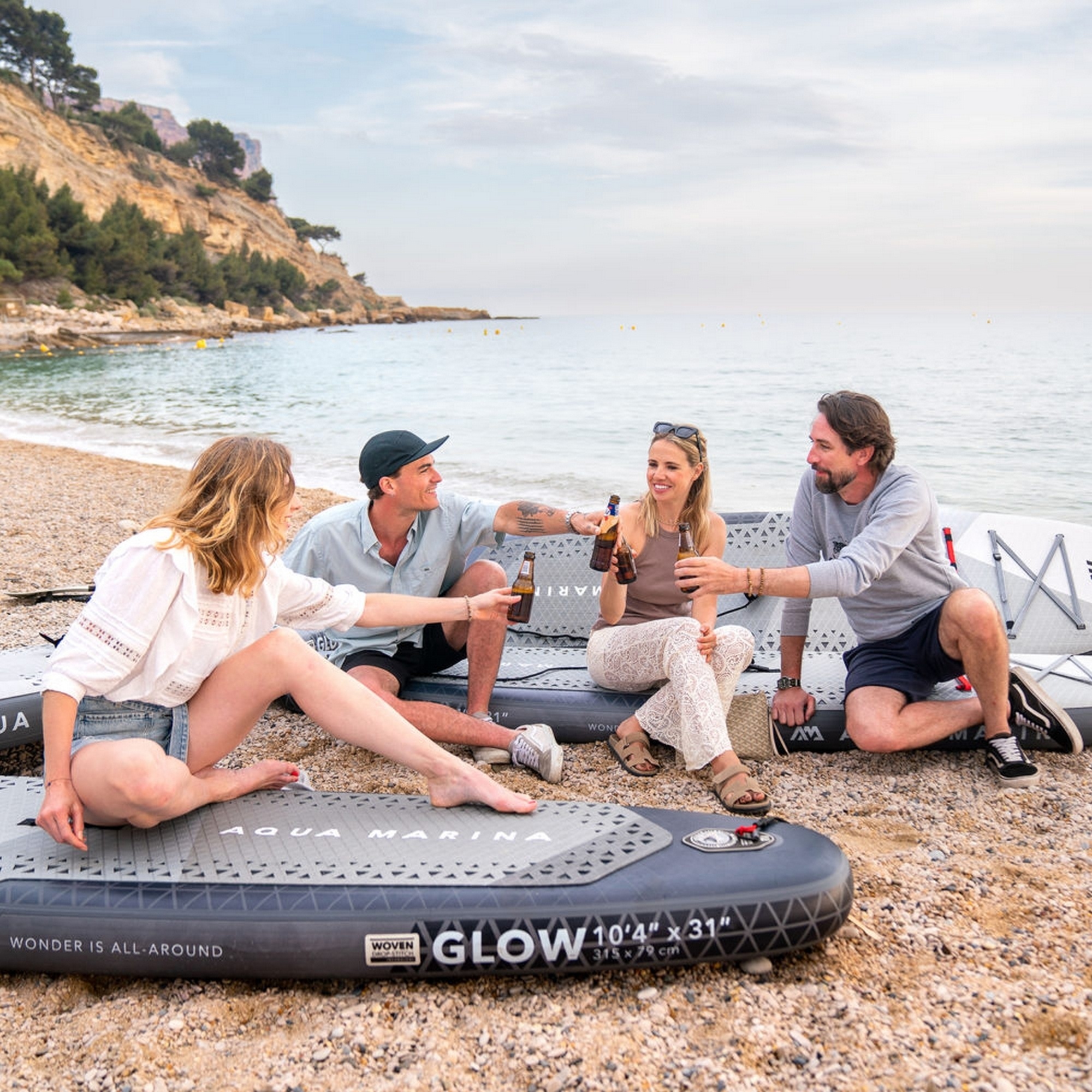 SUP-доска 315х79х15см, Ambient Light System, киль, лиш, до 140кг Aqua Marina Glow BT-24GL