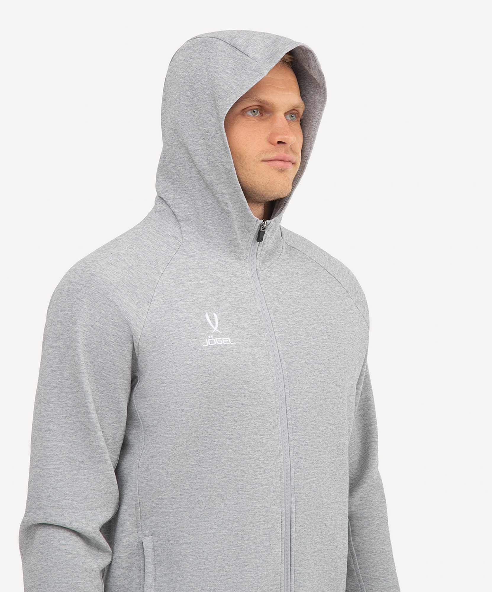 Худи на молнии Jogel ESSENTIAL Athlete Hooded FZ Jacket, серый