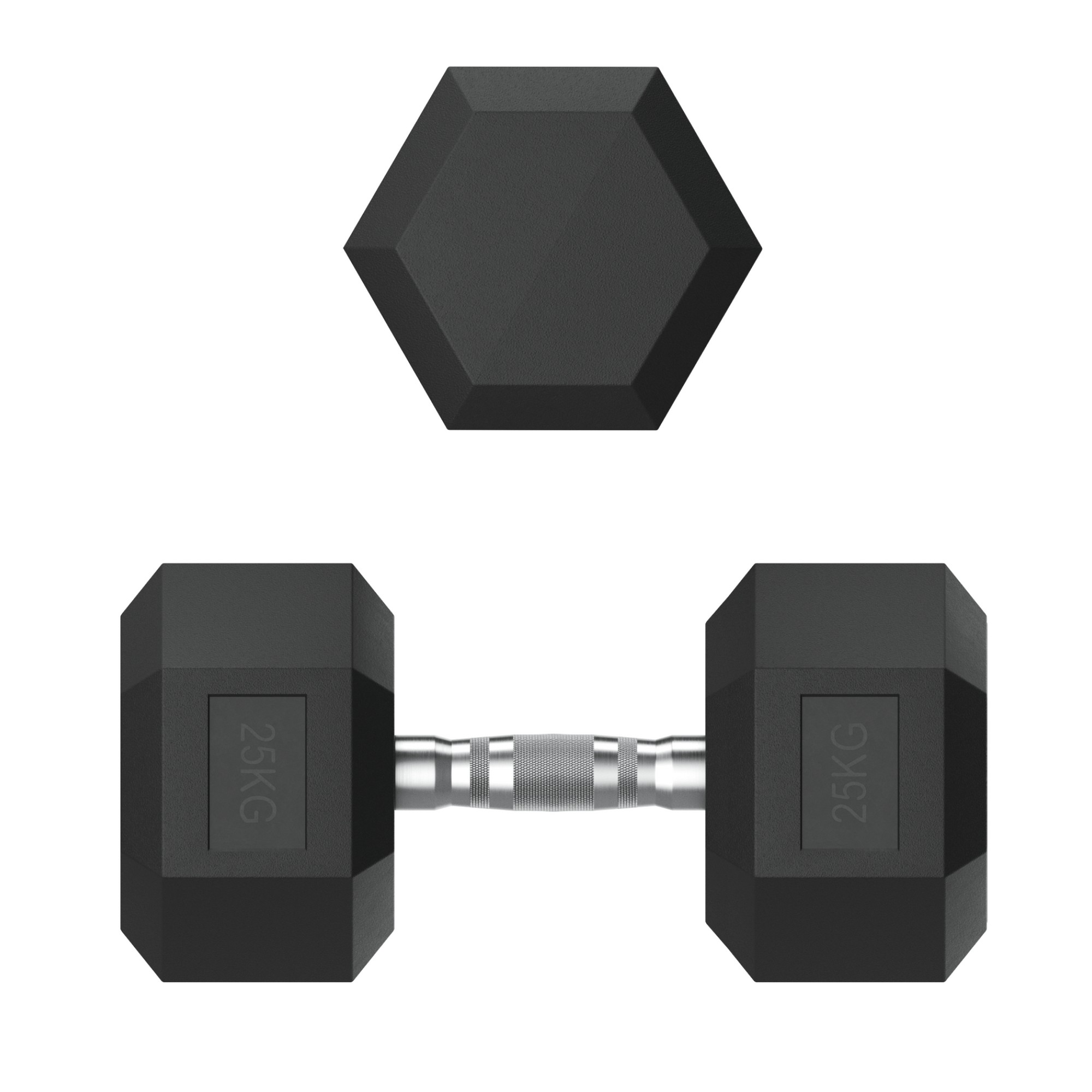 Гантель гексагональная обрезиненная 25 кг UnixFit DBHEX25
