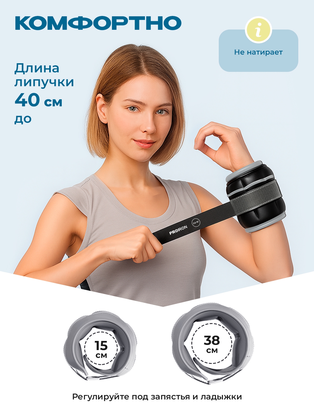 Утяжелители для рук и ног, 2 шт по 2,5 кг PROIRONУТ225Ч черный