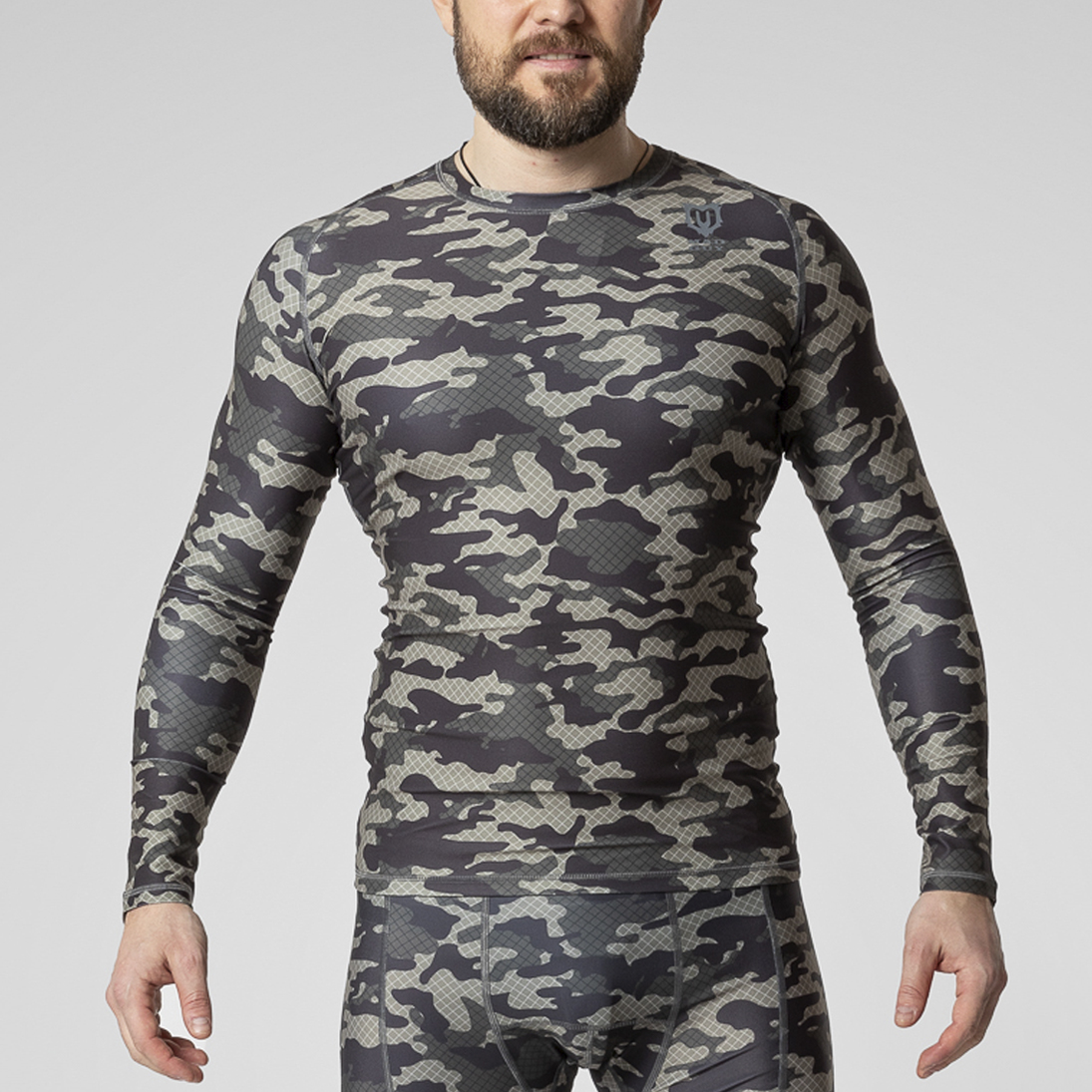 Рашгард хоккейный Mad Guy Camo-Line SR net\коричневый