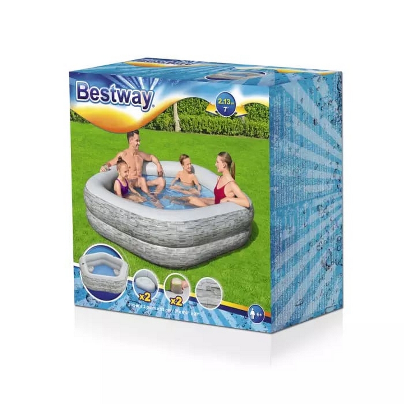 Детский надувной бассейн 213х206x53см, 575 л, от 6 лет Bestway Splash Paradise 54423
